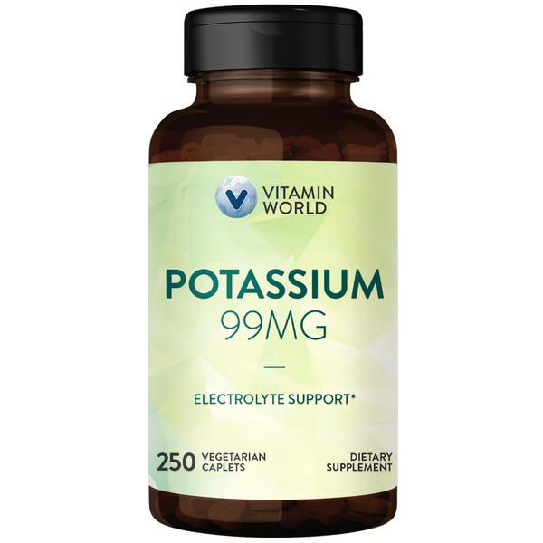 Vitamin World Potassium 99 mg Minerals Vegetarian Dietary Supplement 250