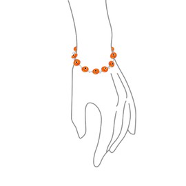 Protection Good Luck Amulet Turkish Translucent Orange Glass Bead Evil Eye Bracelet For Women Teen .925 Sterling Silver 7 Inch