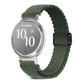 Magnetic Braided Watch Bands Compatible with Garmin Lily 2 Women Men,14mm Wristband,Replacement Nylon Sport Strap for Garmin Lily 2 Dark Olive Green