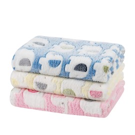 Dono 1 Pack 3 Dog Blankets, Soft Fluffy Fleece Pet Blanket Warm Sleep Mat Paw Print Design Puppy Kitten Throw Blanket Doggy Mat, Blanket for Dogs