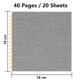 Hiwhy DIY Photo Album 18 x 18 cm Scrapbook Photo Book White Pages 20 Sheets Grey