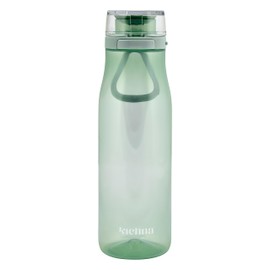 Kichna The Quencher Sports Water Bottle BPA Free Plastic Leakproof Drinking Bottle with Carry-on Loop and Flip Lid for Gym, Hiking, Yoga and Travel 700ml - Pistachio Green