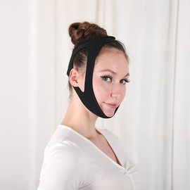 V-line Face Lifting Band for Jawline & Double Chin Chin Band 1 - Lifting Band - Black 2ea