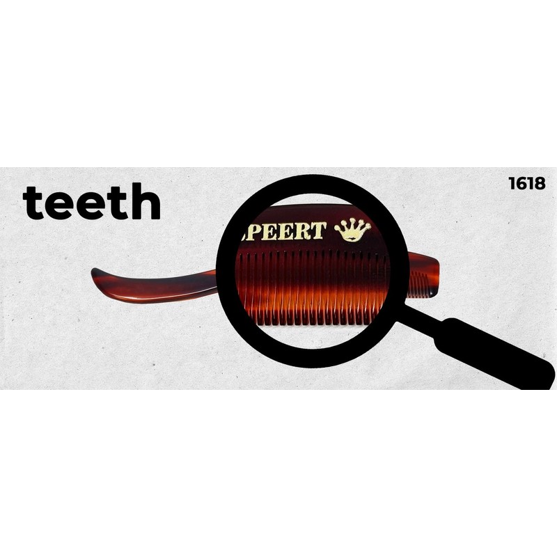 Speert Handmade Wide Tooth Mustache Beard Comb - Swiss Craftsmanship,