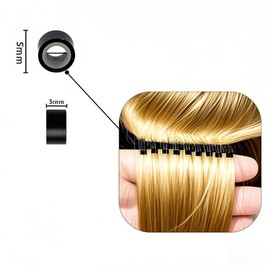 QQUUAYY Silicone Lined Beads for Hair Extensions Micro Link Rings for Nano Tip Hair Extensions Brown