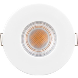 Luceco FType Essence Dimmable Flat Downlight, 5 Watts, IP65 Rated, 4000K, White Bezel