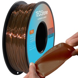 TEQStone TPU Filament 1.75mm Brown 1Kg Spool 95A Flexible Soft 3D Printer Filament Consistent Diameter +/-0.03mm in Vacuum Package