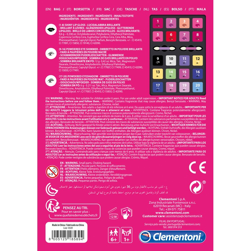 Clementoni 18589 Crazy Chic Toiletry Bag, Multi-Colour