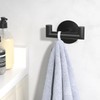 GWAAZXGZ 2 Pack Black Bathroom Hooks for Towels - Self