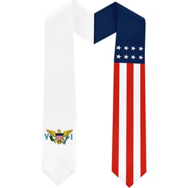 Endargros US Virgin Islands Flag International Students Graduation Sash Stole Scarves 180 X 13 CM/70 X 5 INCHES Double Sided Graduation Decoration Item
