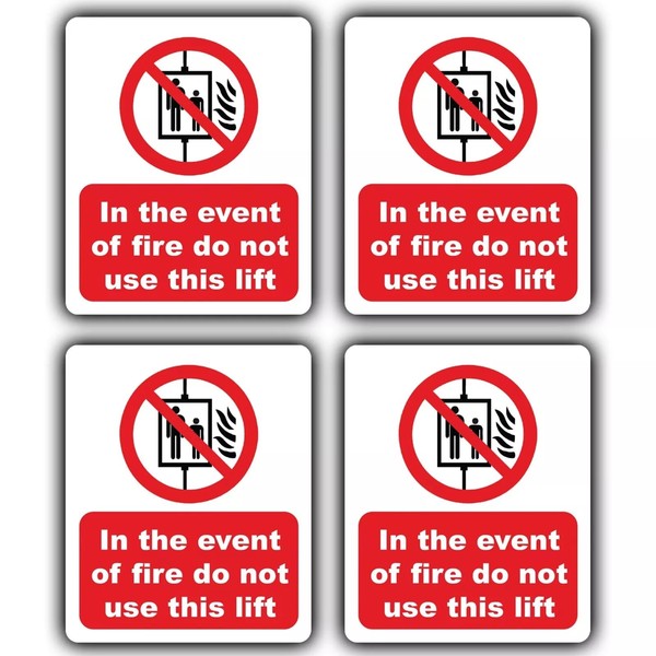 4-Pack In The Event Of Fire Do Not Use This