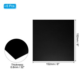 PATIKIL 6x6x1/25inch Anodized Aluminum Sheet, 6Pcs Metal Square Aluminum Plate 1mm Thick Engraving Blanks for Laser Engraving DIY Decorative Crafting Home Decoration, Black