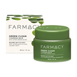 Farmacy Makeup Remover Cleansing Balm - Green Clean Waterproof Makeup Remover + Oil Based Cleanser - Newly Formulated Double Cleanser with Plant Based Waxes + Upcycled Moringa (30ml)