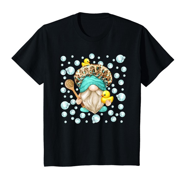 Kids Bubble Bath Duck Gnome Tee For Kids Funny Bubbles