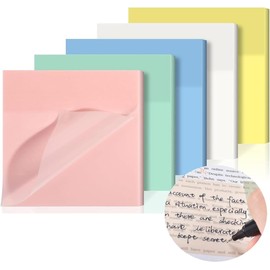 5 Paquetes Notas Adhesivas Colores 250 Hojas 3x3in Transparentes Impermeables 7x7cm Plastificadas Papeleria Resaltar Textos Apuntes Recados Escolar Oficina Dibujo Sticky Notes (Multicolor)