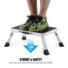 Jocauto Folding Step Stool, Height-Adjustable Step Stool with Non-Slip Platform,