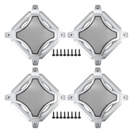 X AUTOHAUX Universal 6" Car Speaker Grills Cover Mesh Square 6 Inch Audio Speaker Subwoofer Guard Protector Case with Screws Iron Silver Tone - Pack of 4