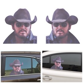 Cowboy Pattern Car Side Window Decal Vinyl Sticker Perforated Funny Car Window Decal Left and Right Side Window Cling, 11.42'' x 11.02''