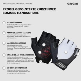 GripGrab ProGel 4mm DoctorGel Polsterung Fingerlose Handschuhe Fahrrad Sommer Fahrradhandschuhe Halbfinger Gel Radsport
