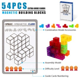 Magnetic Puzzle, Educational Toy, Brain Training Puzzle, Magnetic Blocks, 7 Parts, 3D Puzzle, Safe Design, Suitable for Ages 6 and Adults, Gift Compatible, Creativity Development, Magnetic Blocks,