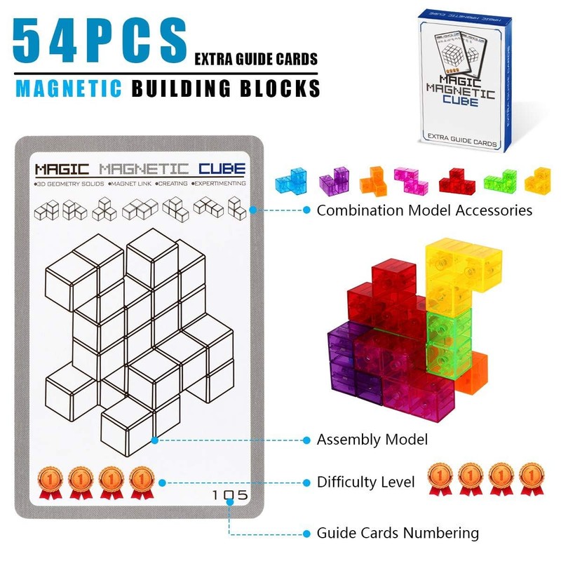 Magnetic Puzzle, Educational Toy, Brain Training Puzzle, Magnetic Blocks, 7