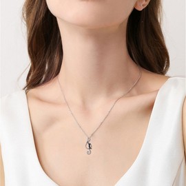 ONEFINITY Cat Necklace 925 Sterling Silver Music Note Necklace Cat Music Note Jewelry For Women Cat Lovers