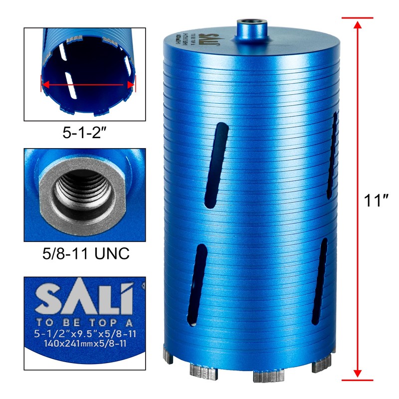 SALI Diamond Core Drill Bits 5 1/2" Diameter 10"/254mm Drilling