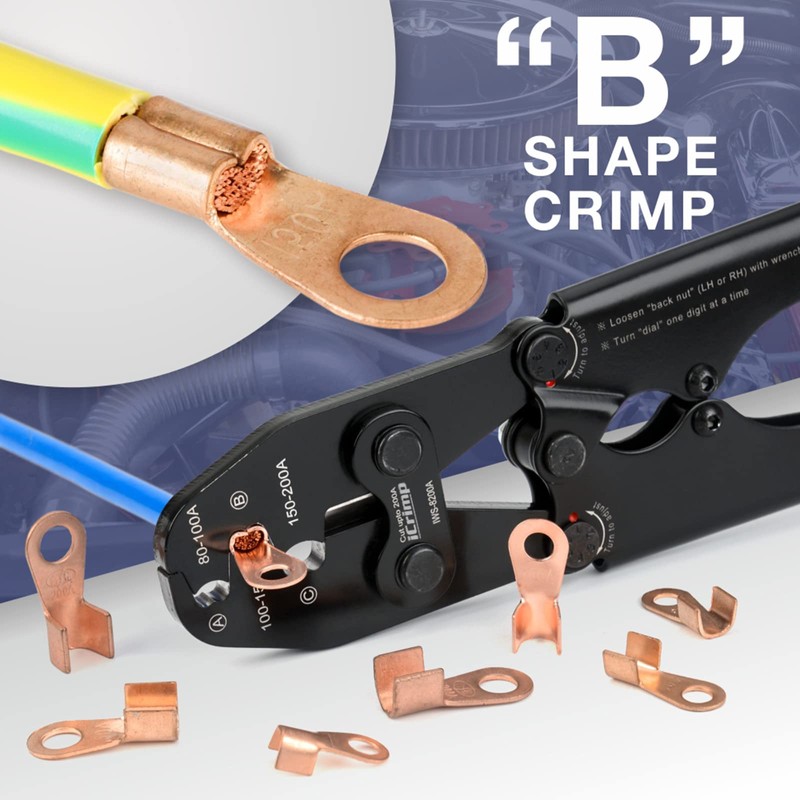iCrimp IWS-8200A Battery Lugs and Open Barrel Connectors Crimping Tools