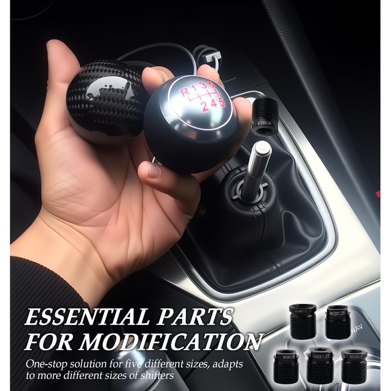 YGDMD 5PCS Gear Shift Knob Adapter,Multi-Size Gear Knob Adapter Includes