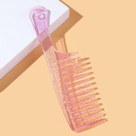 Large Wide Tooth Comb for Curly Hair, Big Tooth Detangling Comb for Men and Women, Jelly-colored (1Pcs Pink)