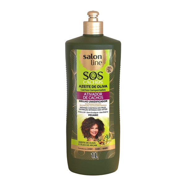 Salon Line - Linha Tratamento (SOS Cachos) - Ativador de Cachos Azeite de Oliva 1000 Ml - (Salon Line - Treatment (SOS Curls) Collection - Olive Oil Curl Activator 33.81 Fl Oz)