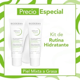 BIODERMA, BiPack Sébium Hydra, Crema Facial Hidratante Restauradora, Skincare Piel Grasa, Acción Hidratante por 24 Horas