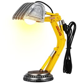 Hemoton Excavator Table Lamp for Kids Bedroom Construction Vehicle Night Light Minimalist Digger Desk Lamp for Nursery and Boys Room Decor Soft Led Bedside Lighting
