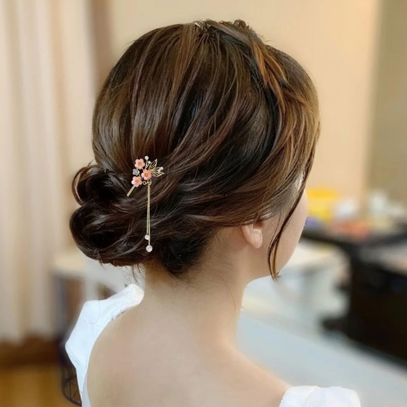 EZ PEACH Sakura Flower Pearl Hairpin Hair Clip Bangs Hair