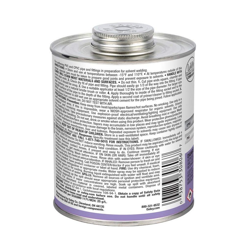 Oatey 32 OZ Purple Primer/Cleaner (30806) (12/each), 1 Quarts (Pack