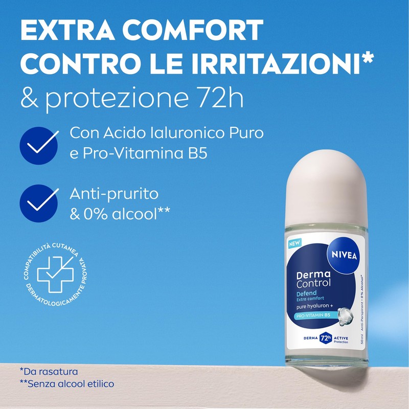 NIVEA Deodorante Roll On Derma Control Defend Extra Comfort 50