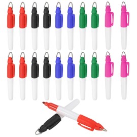 PATIKIL 50 Pcs Mini Permanent Markers with Clips Golf Ball Markers Pen Badge Ink Pens Golf Keychain Clips for Home Office Supplies Sports Outdoor Activities, Multicolor