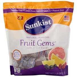 Jelly Belly, Sunkist, Fruit Gems, Soft Fruit Candies, 2lb Bag (Pack of 2)