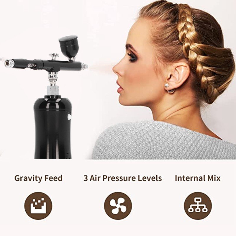 Upgraded Airbrush Kit with Air Compressor Portable Cordless Gun Rechargeable
