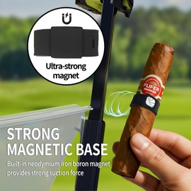 DEEDRR 4PCS Adjustable Magnetic Cigar Holder for Golf Carts & Outdoor Use (Black)