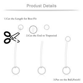 Ruifan 10PCS Pregnant Belly Button Ring Pregnancy Sport Maternity Flexible Bioplast Navel Ring Retainer 14G 1 1/2Inch (38mm) Clear Acrylic CZ Gilitter Crystal Ball Blue