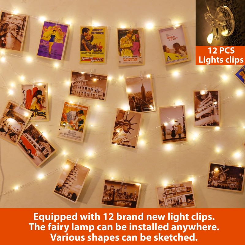 HXWEIYE 120LED Warm White 40Ft Fairy String Light with 52