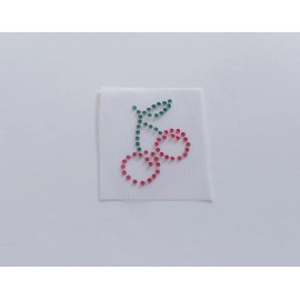 Bling Sparkle Shine Ltd. Red Cherries Rhinestone Iron-on Appliqué, Cherry Bling, Cherry Hot Fix Transfer