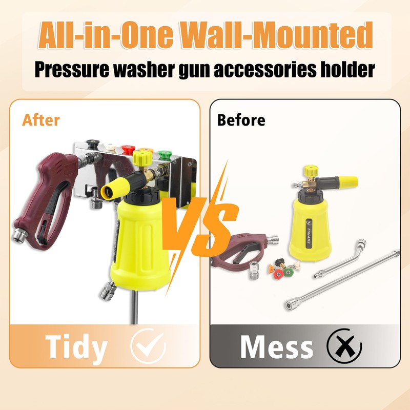 FIXFANS Pressure Washer Foam Cannon Holder, Power Washer Gun Snow