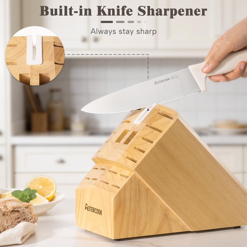 Knife Set, Astercook 22-Piece Kitchen Knife Set with Block &