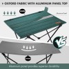VILLEY Folding Camping Table Portable Beach Table With Aluminum Panel