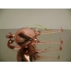Christmas Street PINK GLASS FLAMINGO ORNAMENTS SET 6