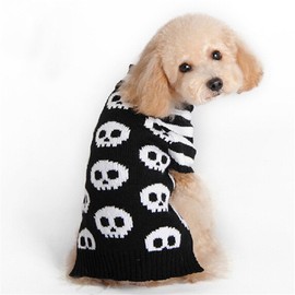 NACOCO Pet Sweaters Skeleton Sweater Skull Black White Sweater The Cat Dog Clothes Pet Clothing Little Puppy Dog Sweaters