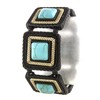 Arras Creations Fashion Designer Unique Square Turquoise Link Bracelet for