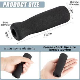 Cane Grip Replacement Cane Grip Foam Cane Handle Grip Replacement Offset Cane Grips Walking Cane Hand Grip Foam Handle for Cane Bicycle Handlebars 4.53 x 0.98 x 0.98 Inch, Black (2 Pieces)